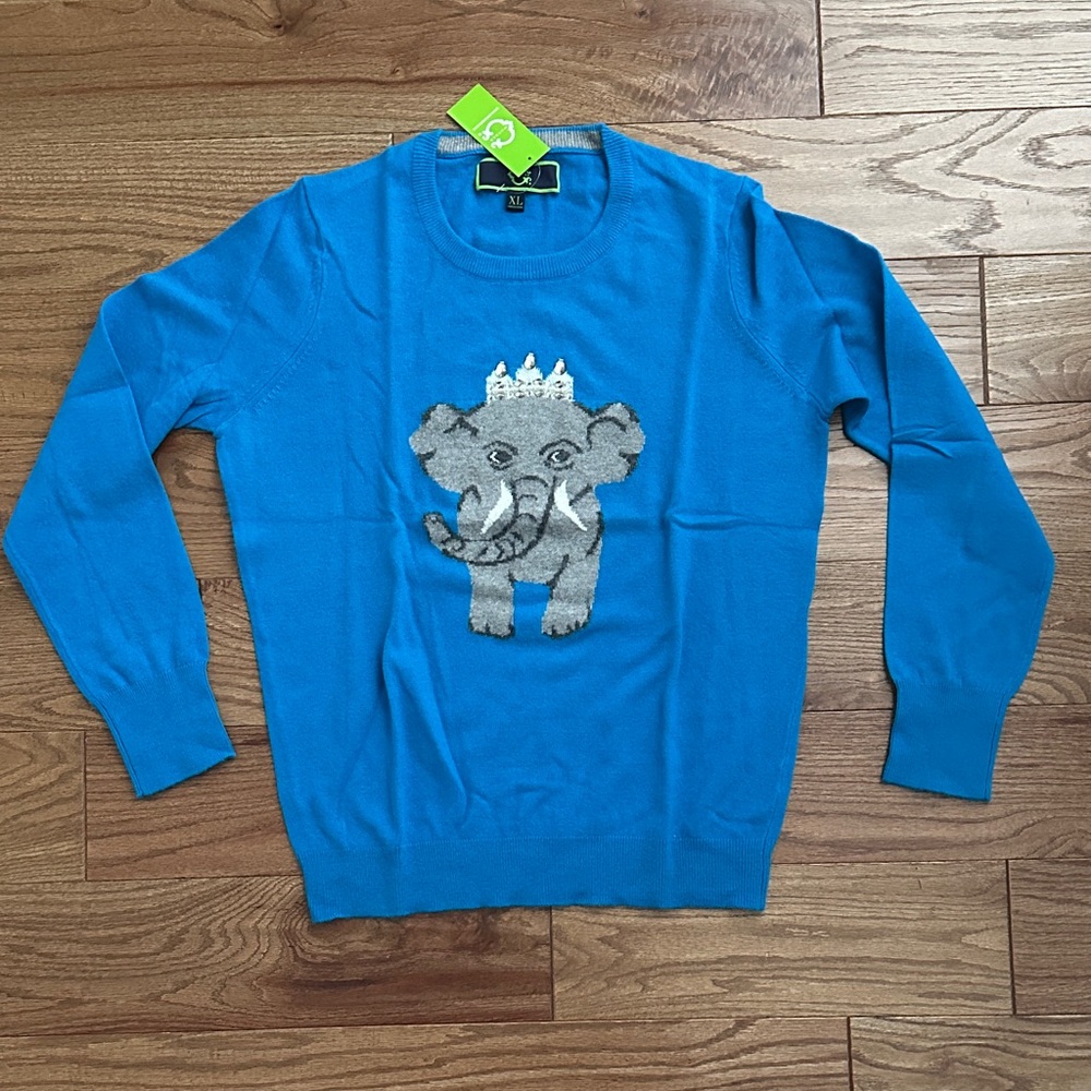 C.Wonder Blue Elephant Sweater XL